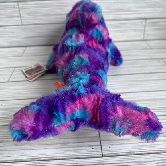 NWT Wild Republic Colorkins Multi-Color Tie-Dye Dolphin Stuffed Animal - Picture 7 of 14